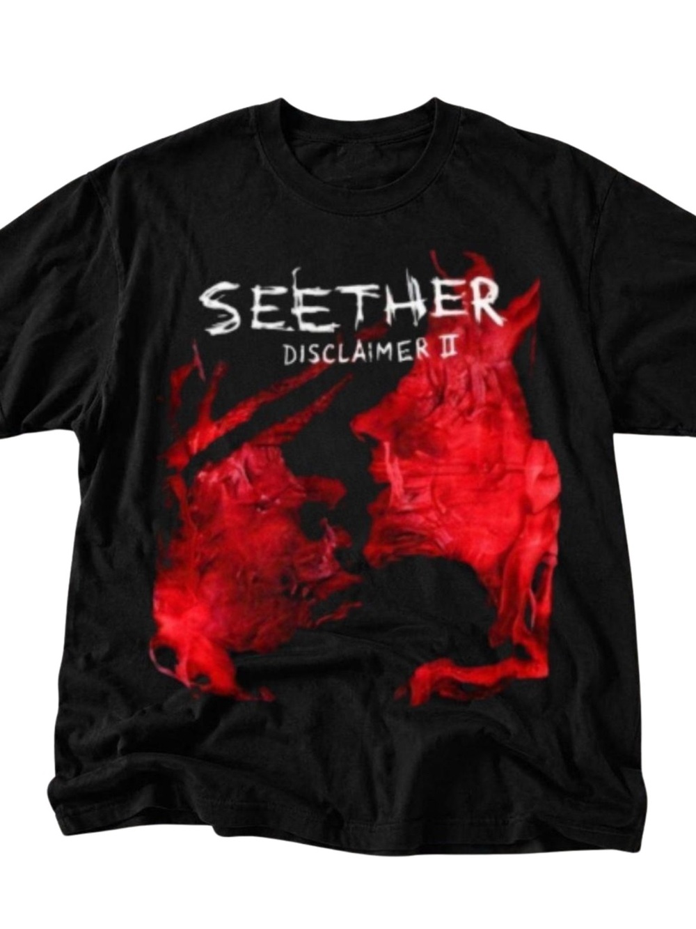 Gildan Seether Disclaimer II Graphic Tee - Black & Red, Gift for Him, For Her